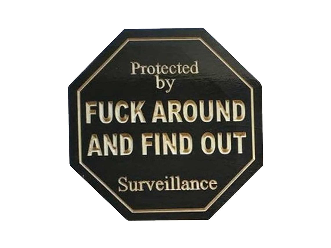 Placa de Aviso para Jardim em Madeira com Prego de Solo Preto LAXISCREED