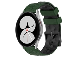 Pulseira De Silicone Bicolor Com Estampa De Futebol Para Samsung Galaxy Watch 4 (40 Mm E 20 Mm).