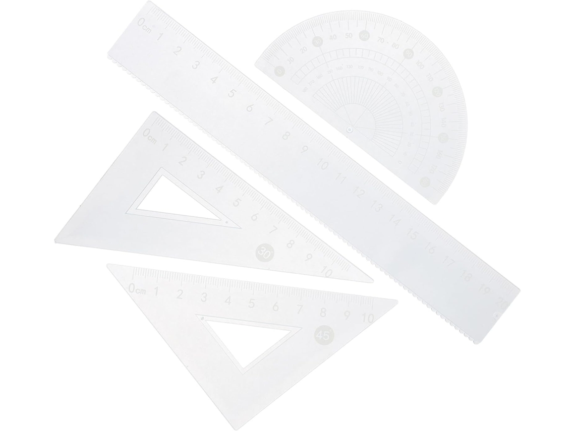 Prateleira triangular multifuncional Angooily, conjunto com ferramenta de transferência e retoque para design em sala de aula.