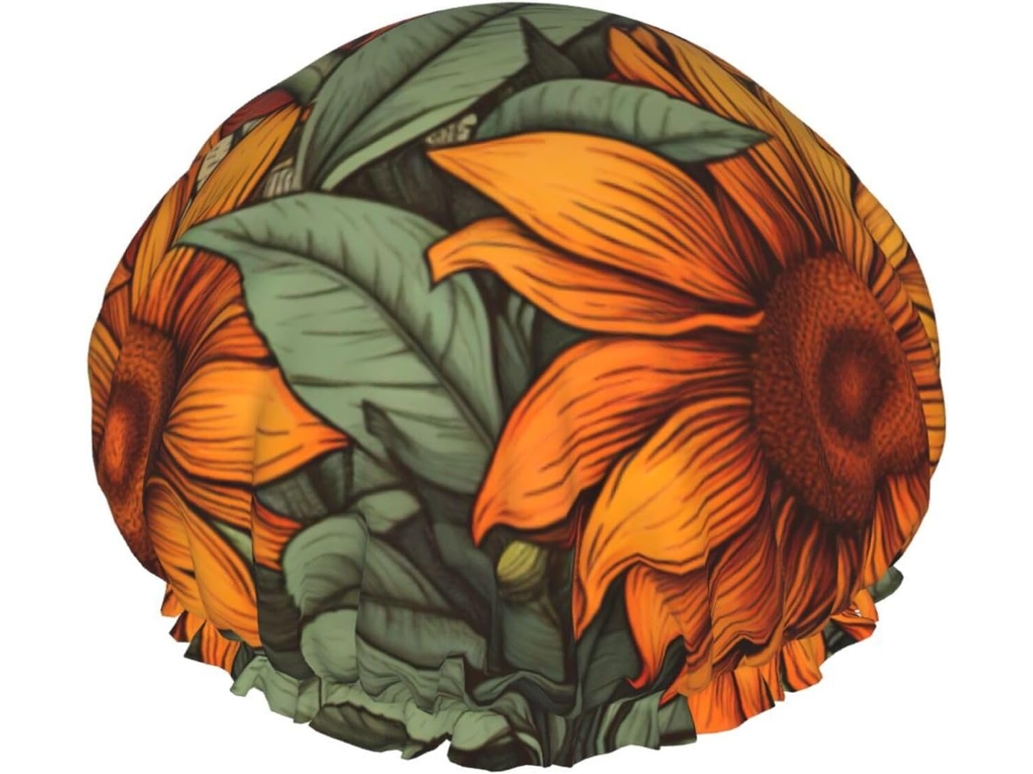 Touca De Banho Grande Unissex – Dupla Com Estampa Floral Retrô Girassóis Da Primavera, Ideal Para Banho, Salão De Beleza