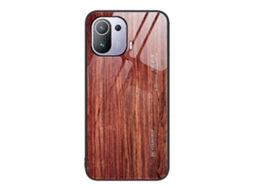 Capa Protetora De Vidro Com Textura De Madeira Para Xiaomi Mi 11 Pro
