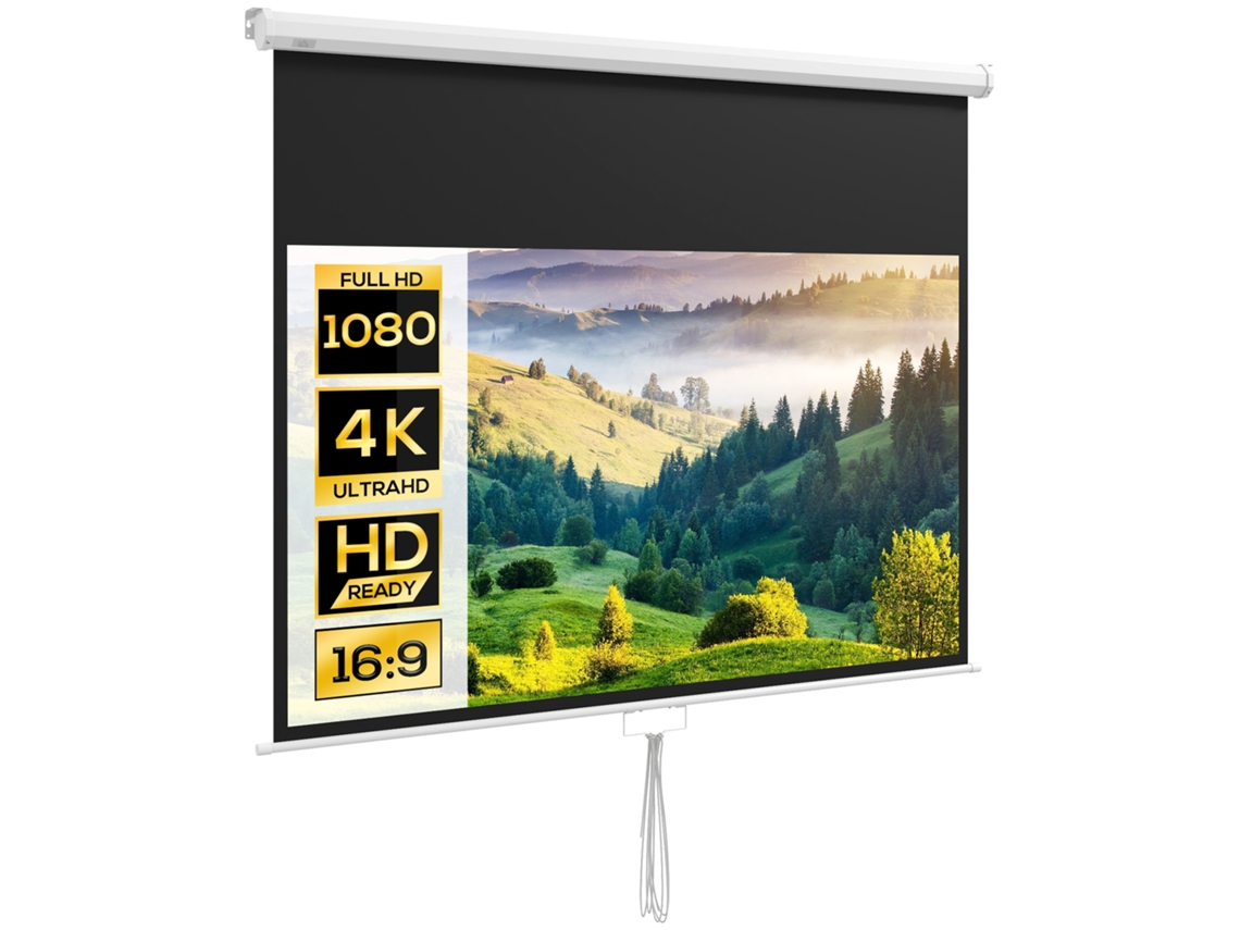 Tela De Projeção Plástico E Metal Cor Branco 187x8x150 Cm Homcom