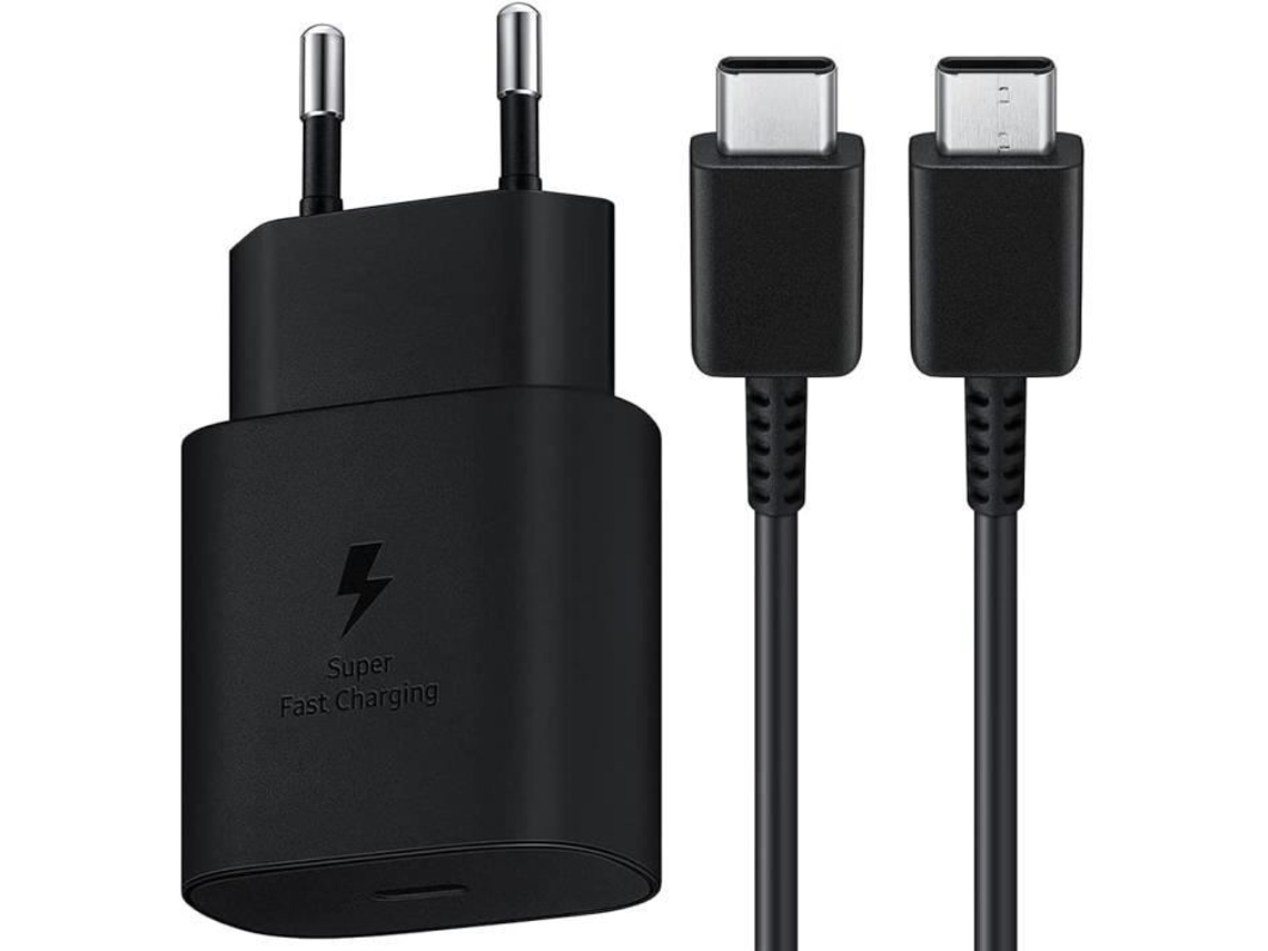 Carregador Rápido Usb C de 25 W para Samsung Soquete Adaptador de Energia e Cabo Usb C de 1 2 M Compatível com Samsung S22-S22 Plus-S22 H908 TRAHOO