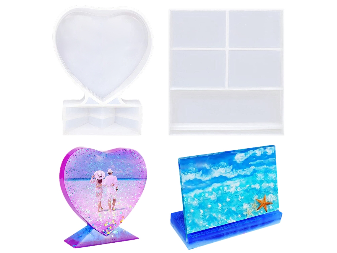 Molde De Coração Em Resina Silicone Epóxi Para Moldura De Foto Diy