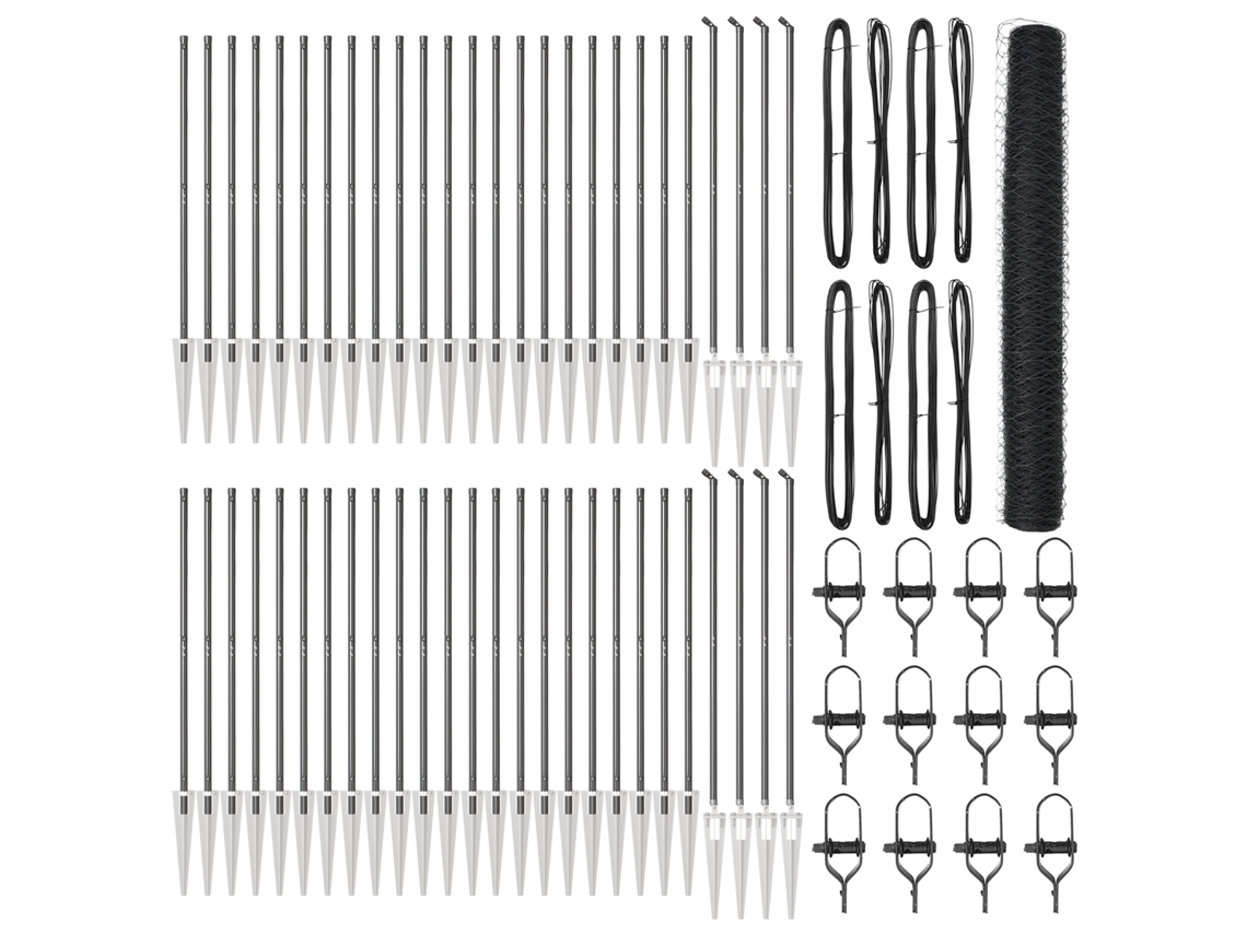 Conjunto 1 Cerca Externa Vidaxl Cinzento Aço (100 X 1,2 M)
