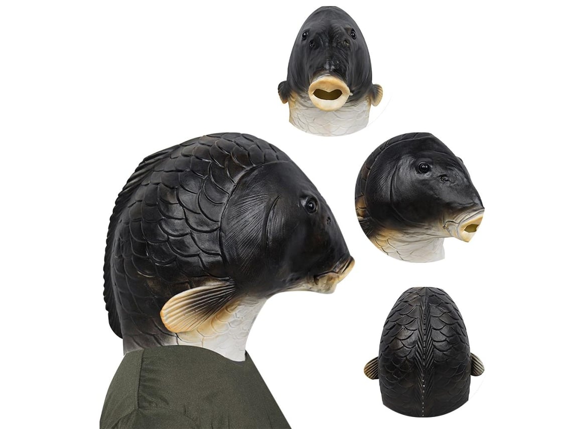Ats máscara de Pescado de Caucho para Halloween Fiesta Disfraz Animal Cabeza Mascara Cosplay Prop