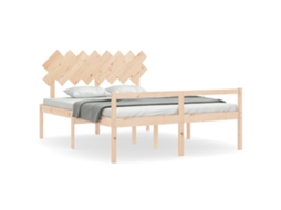 Cama para Idosos com Cabeceira em Madeira Maciça 160x200 cm MAISON EXCLUSIVE
