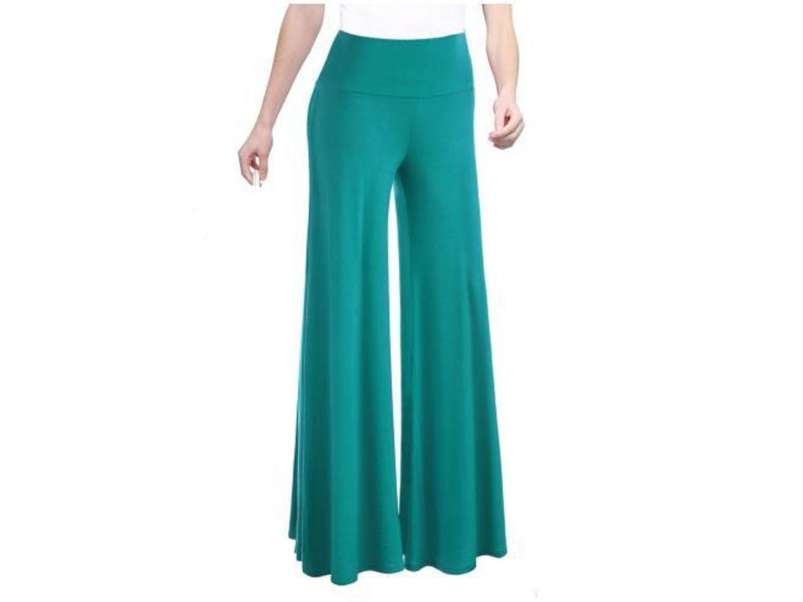 2026 pantalones Anchos de Mulher em Algodão com Cintura Alta Elástica para Descanso Casual e Confortáveis M Verde