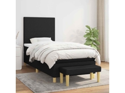 Vidaxl Cama Com Molas/colchão 90x190 Cm Tecido Preto