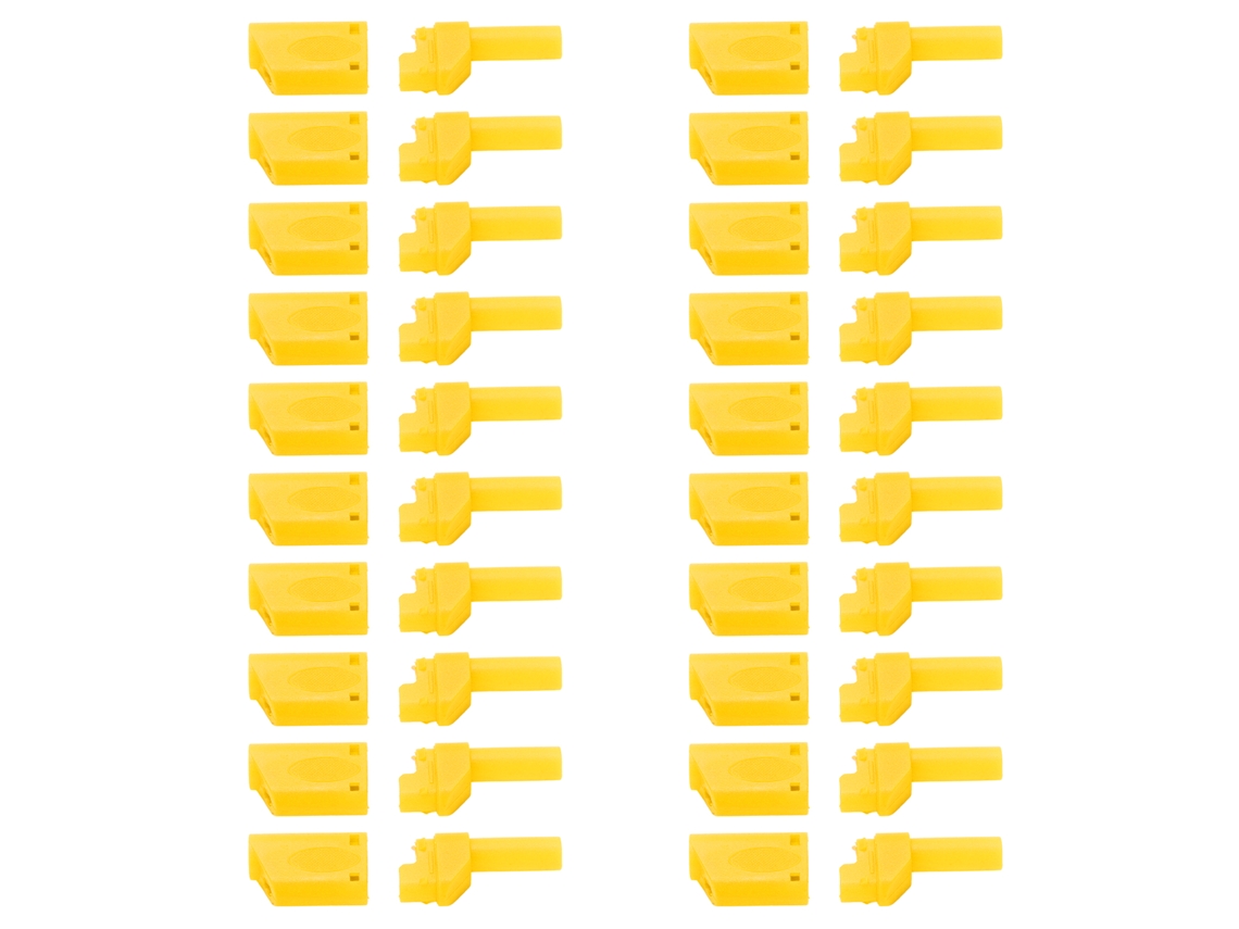 20pcs Conector Banana Isolado 4mm Para Socket Rc Amarelo