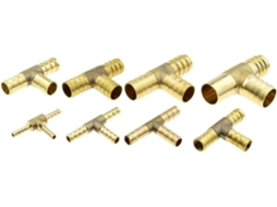 Conector de Mangueira Latão em Y com 3 vias, encaixe espigão, S/MARCA