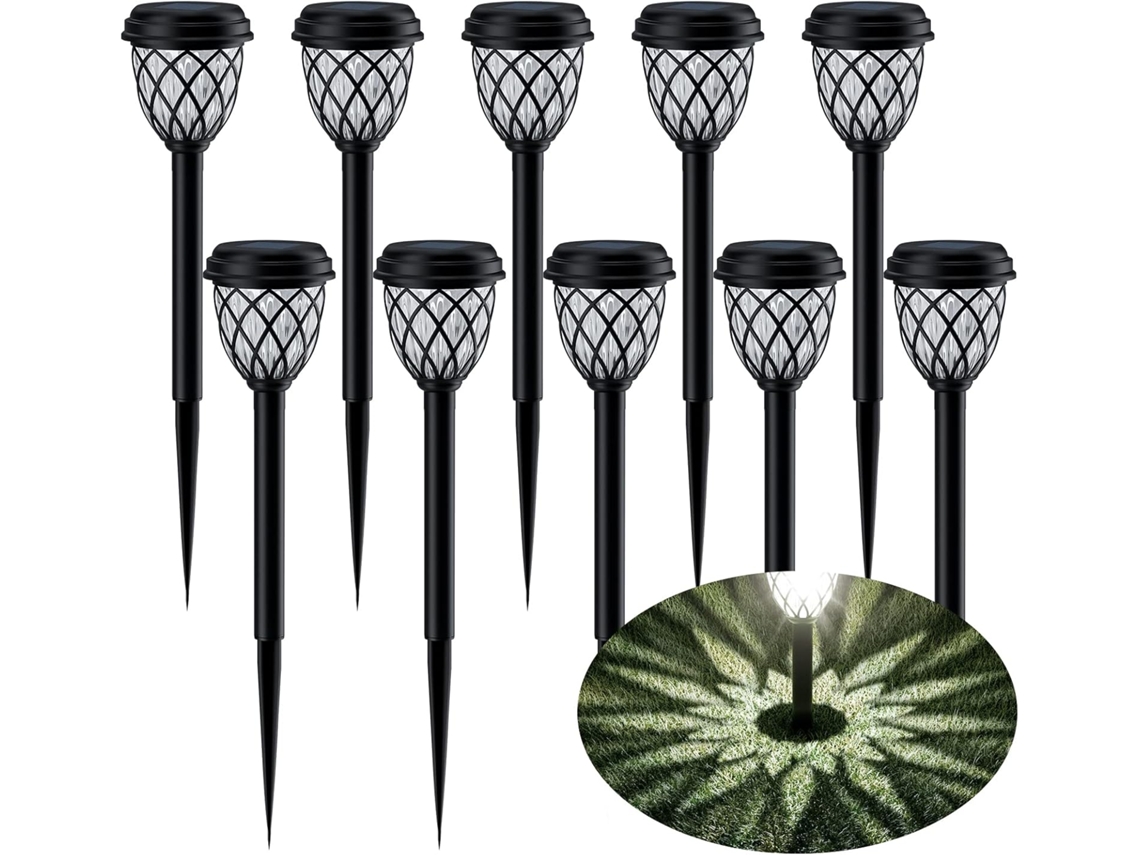 Luzes Solares para Exterior, Externas À Prova D'água Ip65, Brilhantes para Jardim, Pátio, Quintal e Entrada de Garagem AQUAFORGE (conjunto com 10)