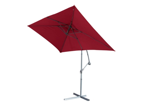 Estrutura De Guarda Sol De Metal Com Pé Deslocado 3 X 2 M Bordeaux 3x2 M Imagin