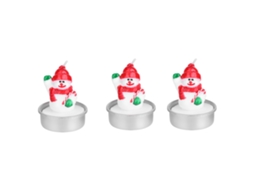 Conjunto De 3 Velas Decorativas De Boneco De Neve Para Natal Com A Marca Laxiscreed