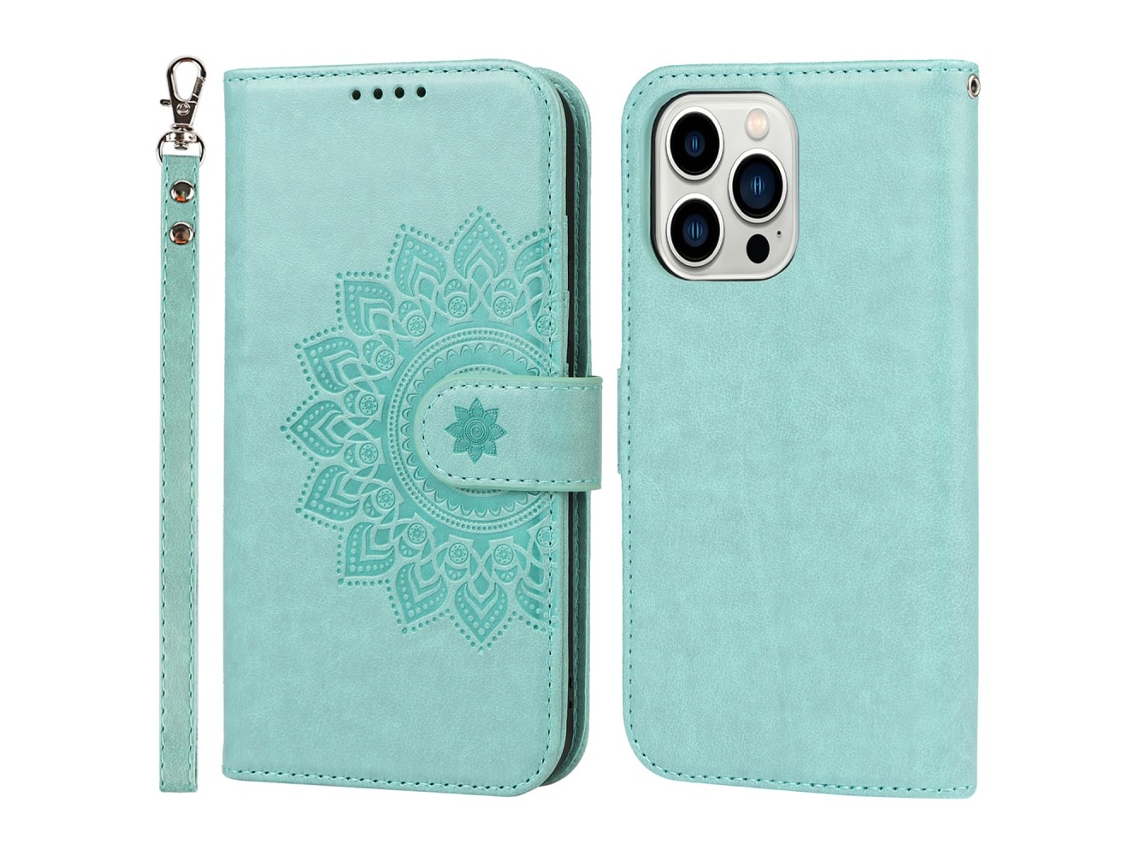 Capa Para Iphone 14 Pro Pele Sintética Verde
