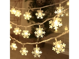 Nova Line luzes de Natal, Luzes de Floco de Neve 9,8 Pés 30 Led Operadas por Bateria À Prova D'água para Quarto