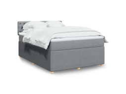 Vidaxl Cama com Molas/colchão 160x200 Cm Tecido Cinzento claro