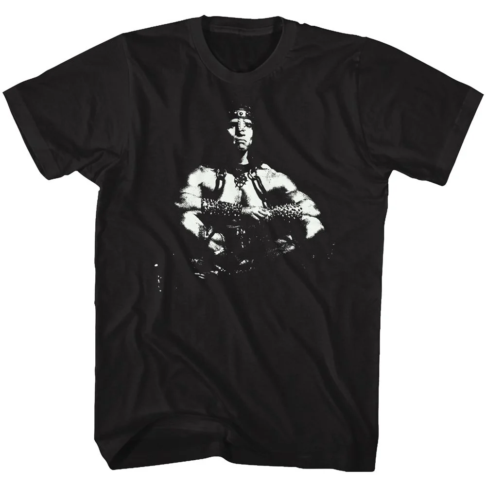 Unisex Adult T-shirt Rockinstone Conan Sitting Bull Black Sizes