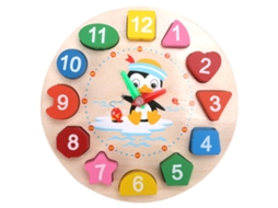 Mali blocos de Madeira de Classificação por Cor e Forma Puzzle Relógio para Ensino de Horas