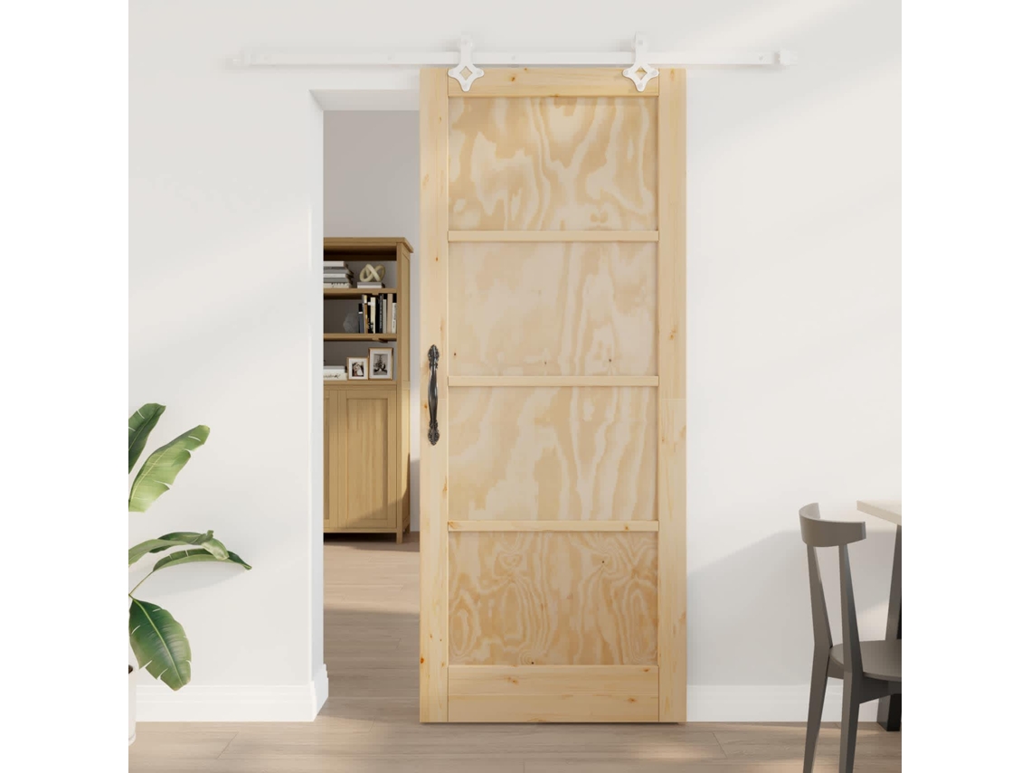 Vidaxl Porta Deslizante Natural E Branco 86 X 211 Cm