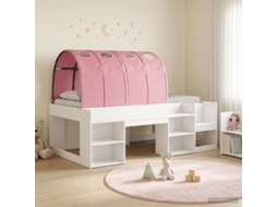 Vidaxl Cama Com Túnel 3 Unid. Branco E Rosa Derivados De Madeira