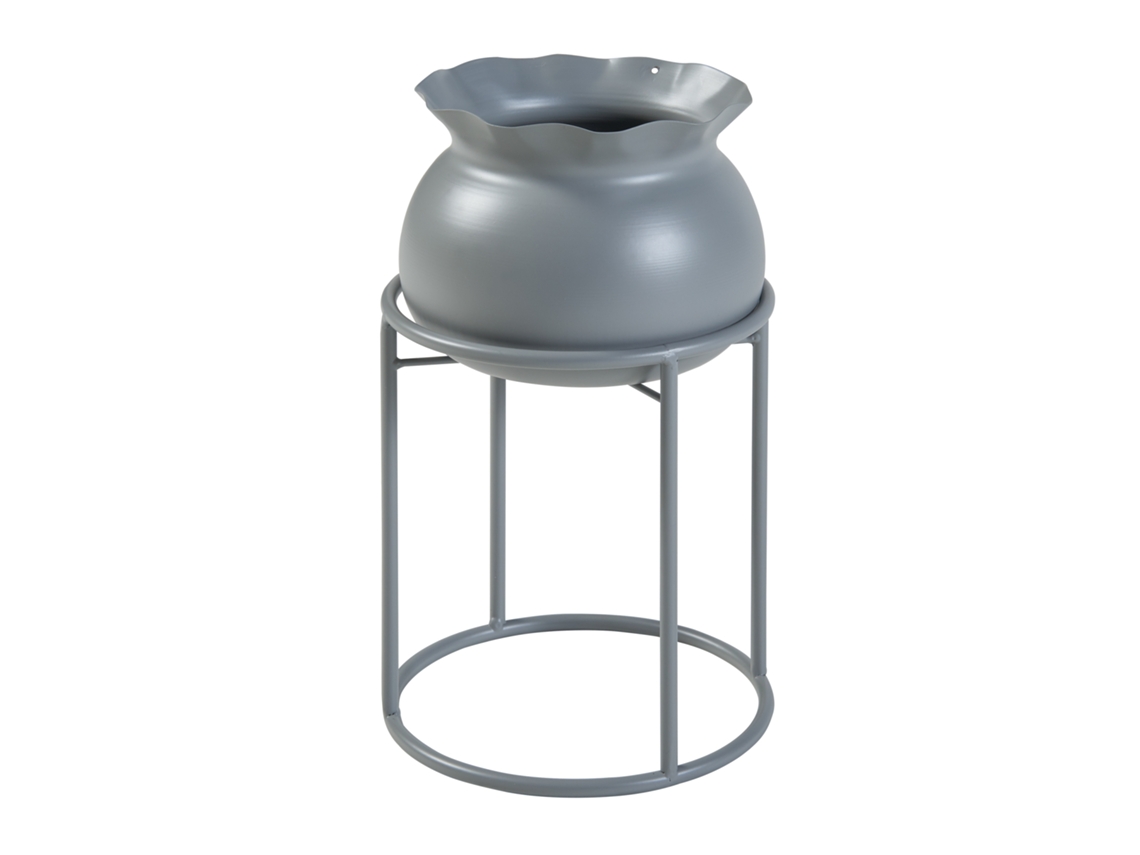 Suporte para Plantas Assen com Vaso Metálico 32Xø20Cm Cinzento [EN.CASA].