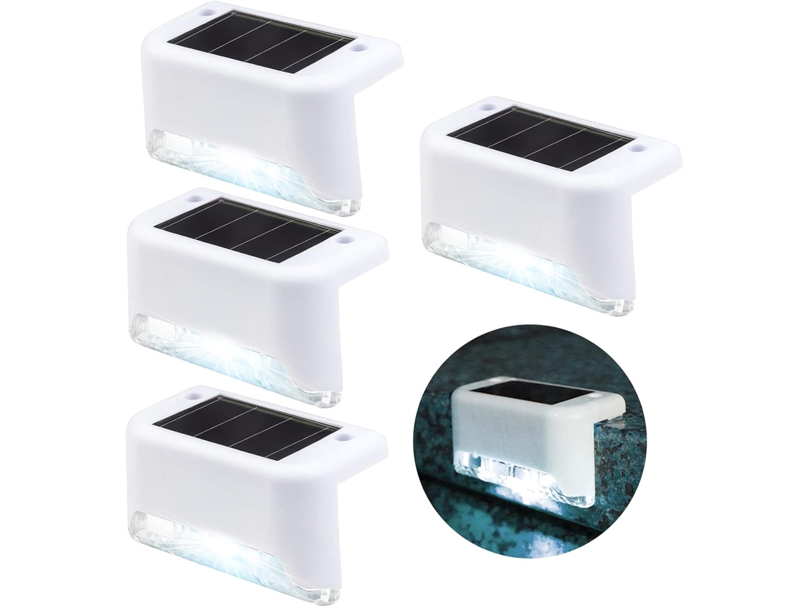Luminárias de degrau, impermeáveis, interno e externo, conjunto com 4, brancas AQUAFORGE