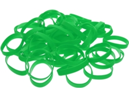 Pacote Com 60 Pulseiras Elásticas De Silicone Verde Para Eventos E Atividades.