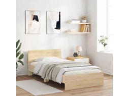 Cama Sem Colchão Com Cabeceira 100x200 Cm Carvalho Sonoma