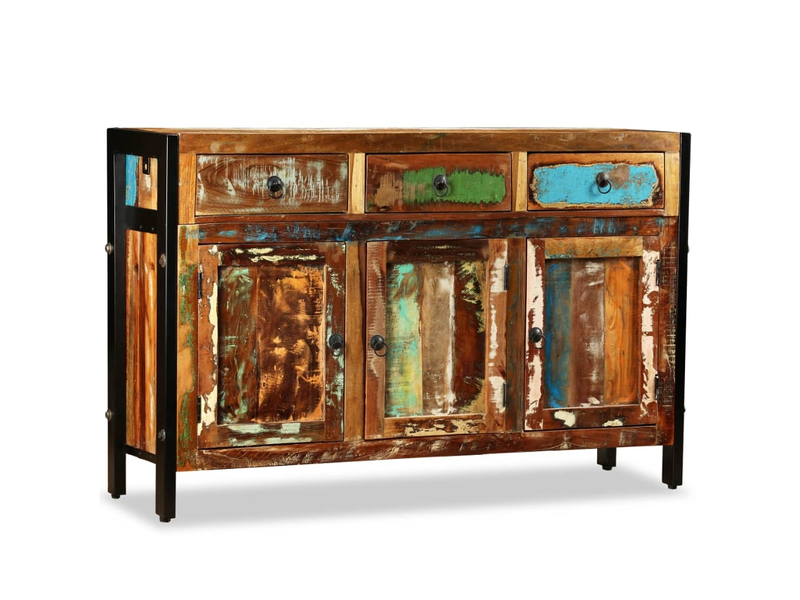 Vidaxl Aparador De Madeira Reciclada Maciça 120x35x76 Cm