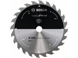 Disco de Serra Circular BOSCH Standard para Madeira Para Serras a Bateria 190x1.6/1.1x20 T24 para Serras Circulares Manuais