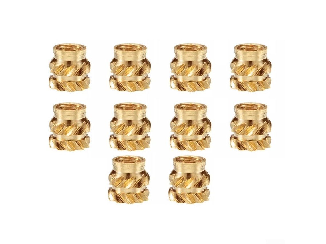 10 Insertos Roscados De Latão Para Parafusos Termofixáveis M2 A M6