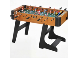 Mesa De Pebolim Dobrável De Madeira Com Suporte, 2 Bolas, 22 Jogadores, 118 X 107,5 X 78 Cm, Marrom