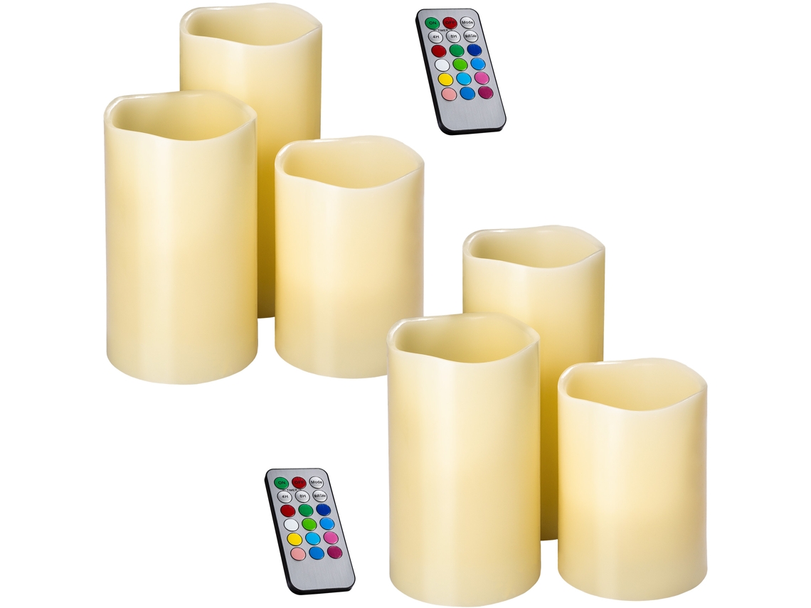Conjunto TECTAKE de 2 Velas com Iluminação Led e Mudança de Cor