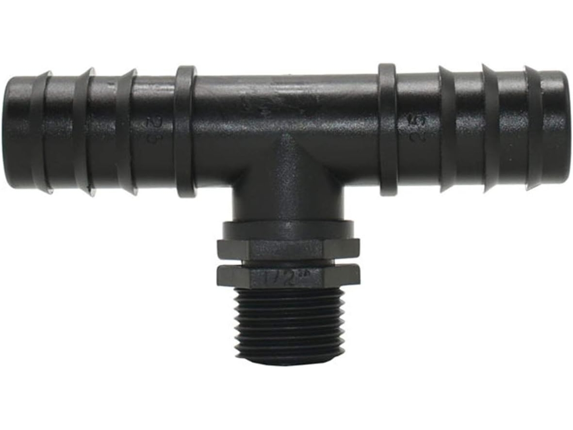 Conector T para mangueira de jardim com rosca macho de 1/2" | S/MARCA