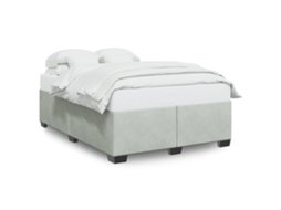 Estrutura de cama sem colchão 140x190 cm veludo cinzento claro MAISON EXCLUSIVE
