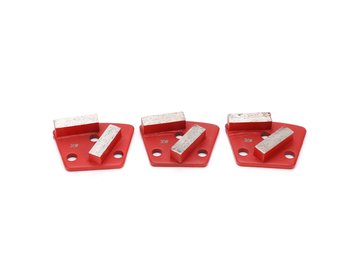 3 Peças De Sapatos De Esmerilado Diamante Trapezoidal Para Corte Agresivo De Concreto, 2 Dentes Largos, Vermelho, 30