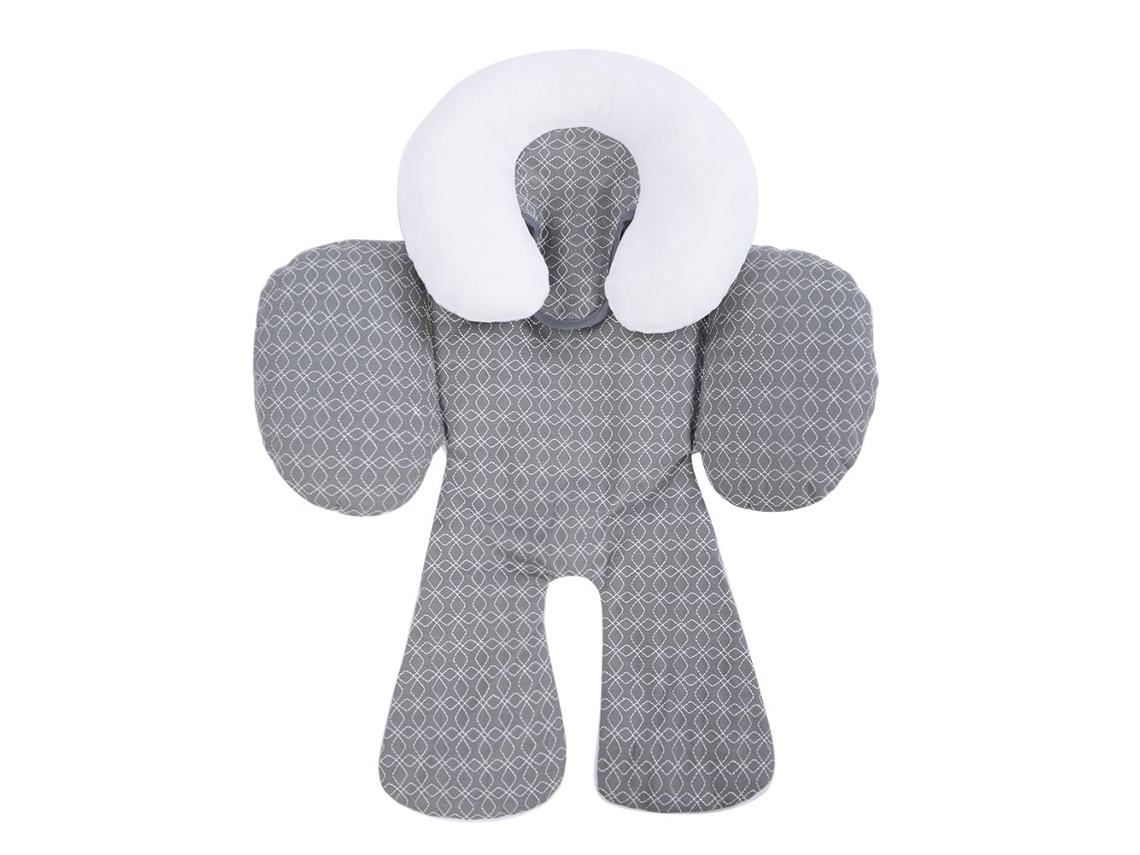 Primerox coxim de Proteção para Carrinho de Bebê Acessório Cabeça Corpo Duas Faces Cinza