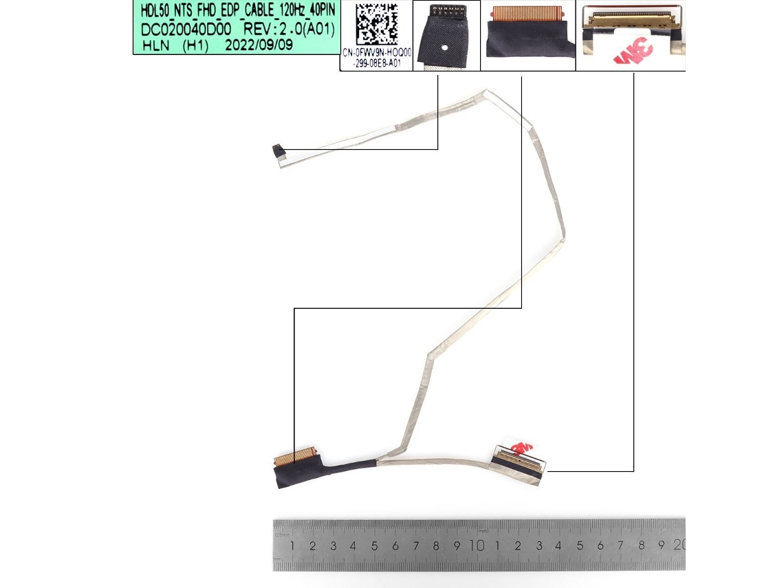 Cabo Lcd/led Dell Inspiron 3520 3525 3521 Fhd 40pin 0.5 0fwv9n Dc020040d00 Compativo