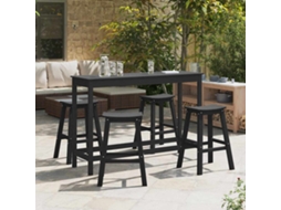 Vidaxl Conjunto de Bar do Jardim 4 Pcs Preto Hdpe