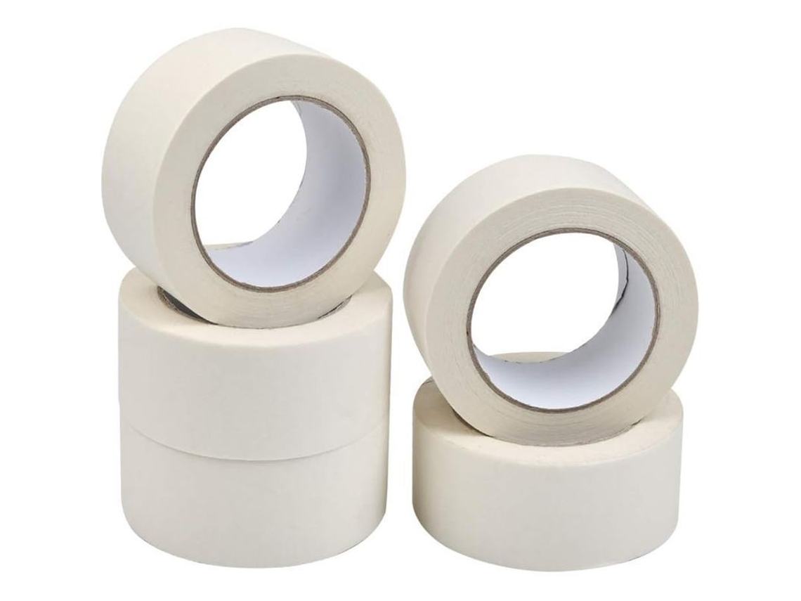 Fita masking adesiva 50mmx50m com forte adesão para pintura, decoração, DIY, indústria, manuais S/MARCA