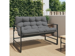 Vidaxl Banco De Jardim Com Almofadão 113 Cm Aço Antracite