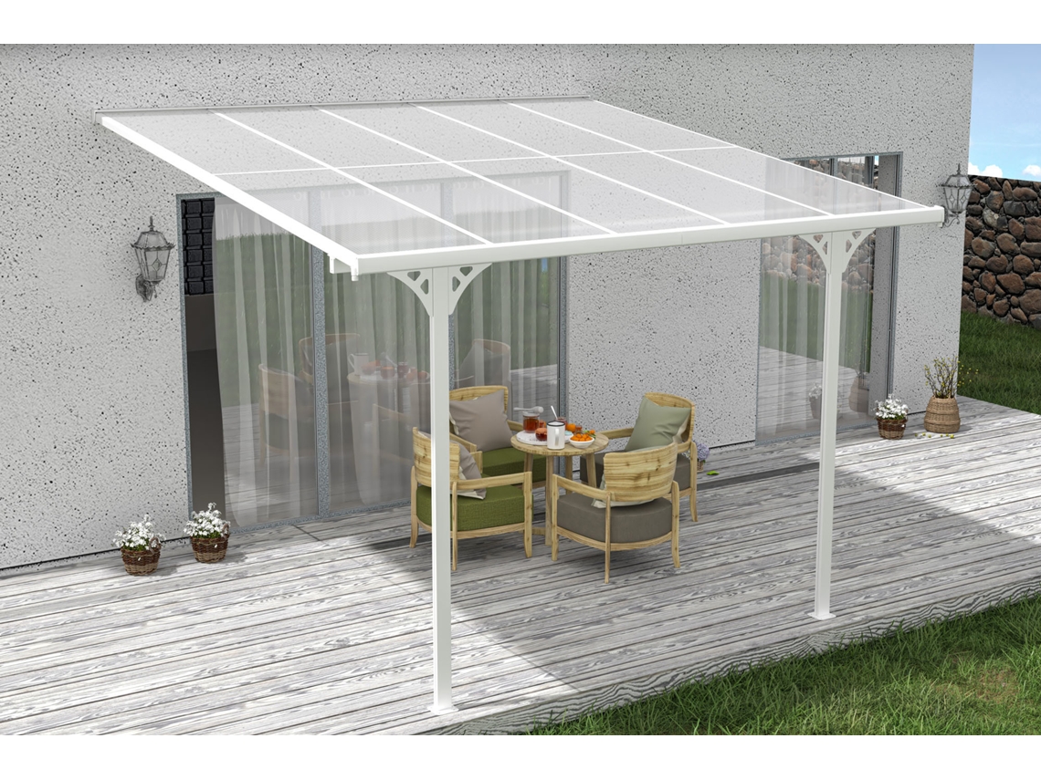 Cazeboo Pérgola Cobertura para Terraço de Aluminio Premium, Branco 3x3 m KLEO