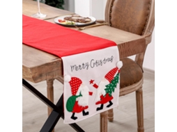Toalha de Mesa Natal Bordada Papai Noel Decorativa 180x32cm