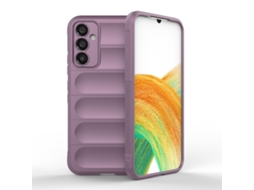 Capa Halinuia Para Samsung Galaxy A34 5g Magic Shield Tpu Flanela Roxa (proteção Integral, Interior Em Flanela)