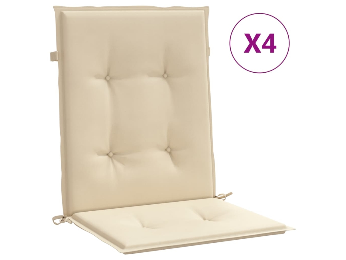 Lowback Chair Cushion, Lowback Chair Cushions Vidaxl Bege Tecido (100 X 50 X 3 Cm)