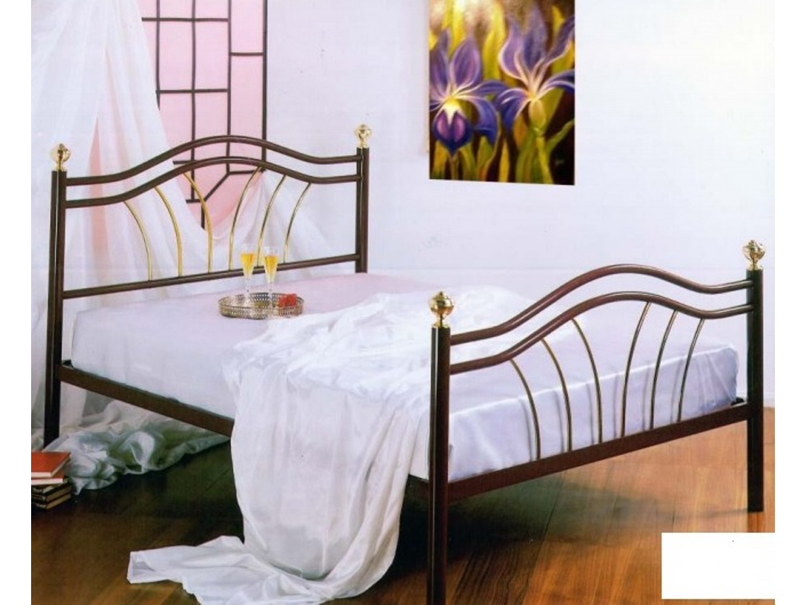 Cama COLCHÃOCERTO.PT (195x150 - Ferro - Preto)