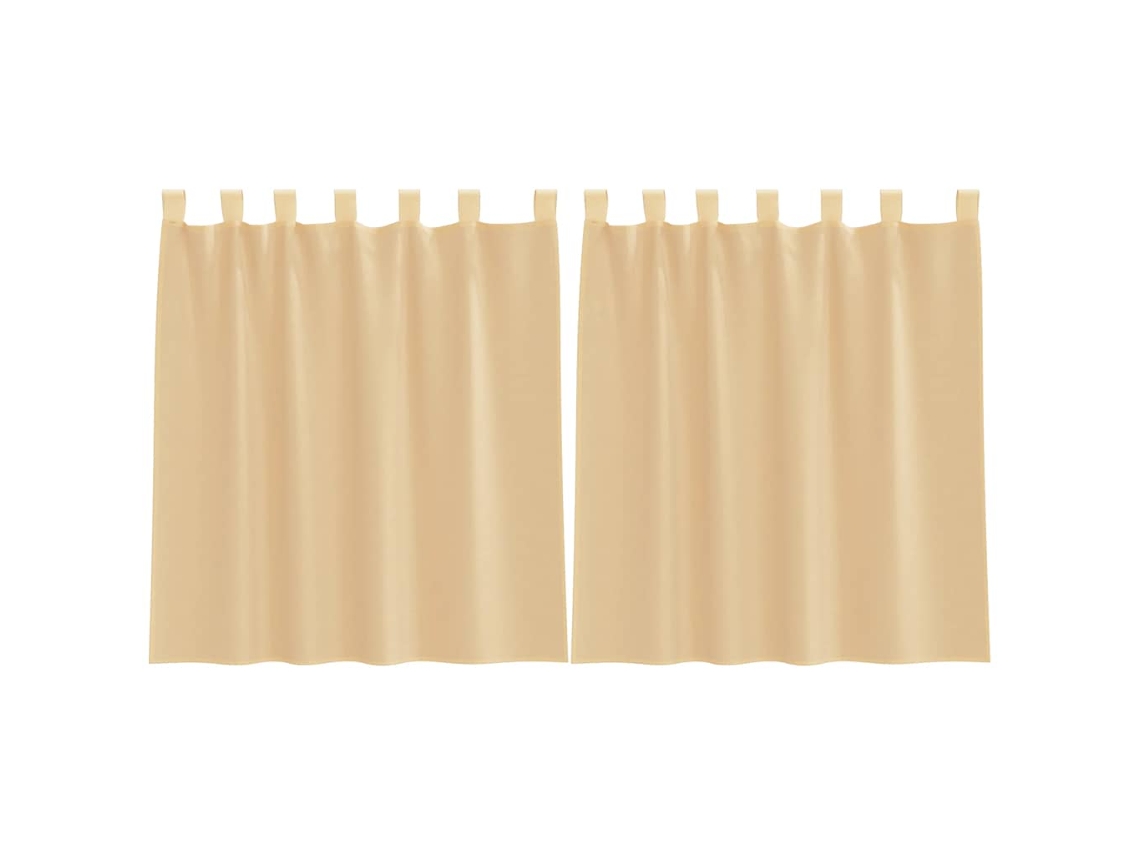 Maison Exclusive - Cortinas De Voile Com Laços 2 Pcs Areia 140x140 Cm