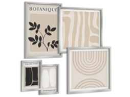 Conjunto De Pinturas Gráficos Vegetais Estilosos Espelharte (5 Peças)