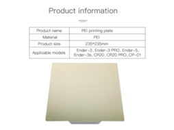 Placa Magnética Pei Para Cama Quente 235x235mm Compatível Com Ender-3/ender-5 Impressora 3d Acessório Resistente Ao Calor